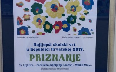 Priznanje za projekt “Najljepši školski vrtovi”