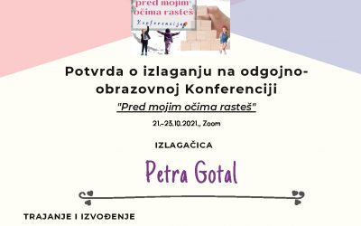 Dječji vrtić Lojtrica na konferenciji „Pred mojim očima rasteš“